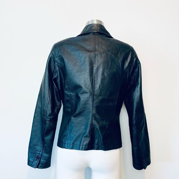 Vintage John Paul Richard Black Leather Jacket Coat Y2K Small S Blazer - Picture 3 of 10